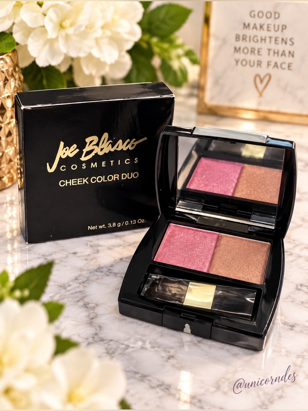 Joe Blasco Cheek Color Duo Magenta Fling Haughty Bronze 0.13 oz
